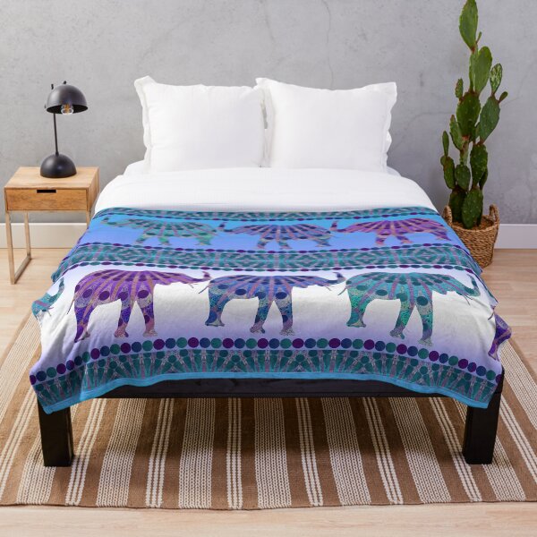 Item preview, Purple Bohemian Mandela Elephants designed and sold by WatersEdgeGal.