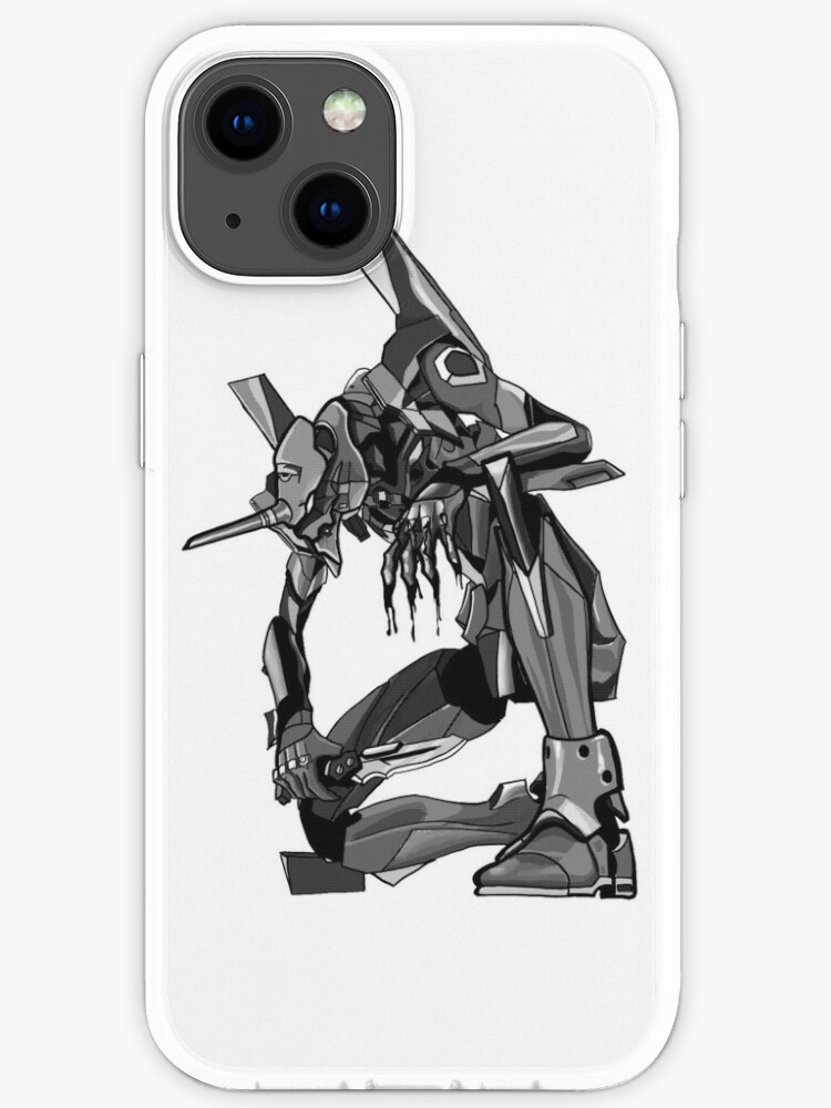 Neon Genesis Evangelion Eva Unit 01 Black And White Halftone Iphone Case By Jmsbnks Redbubble