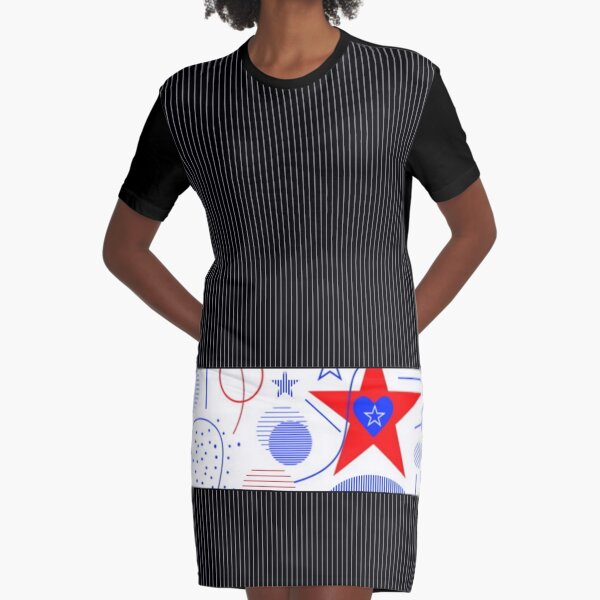 In RWB Style Graphic T-Shirt Dress