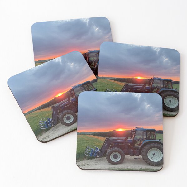 Item preview, New Holland tractor at sunset designed and sold by Sonjaw0112.