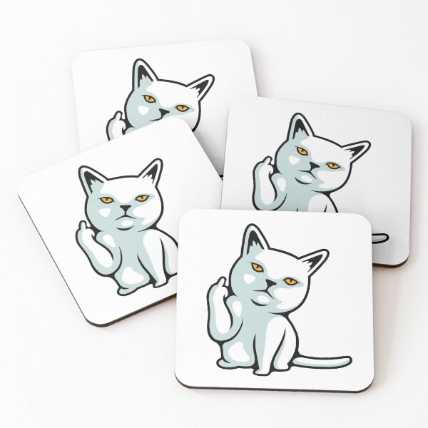 Item preview, FU cat funny rude hand gesture  designed and sold by headpossum.