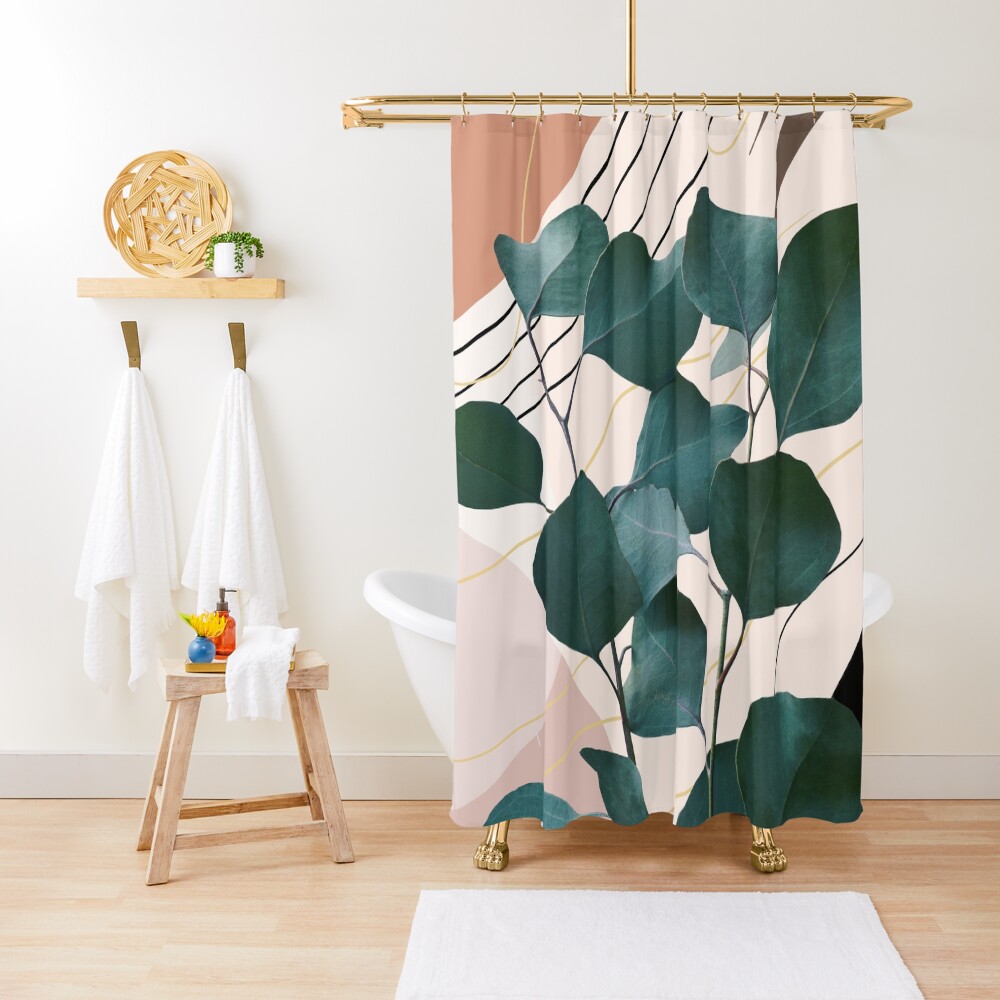 "Eucalyptus Glam 1 tropical wall decor art " Shower Curtain for