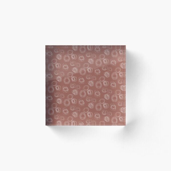 Swirl Lines 6 | Terracotta and White Pattern Acrylic Block