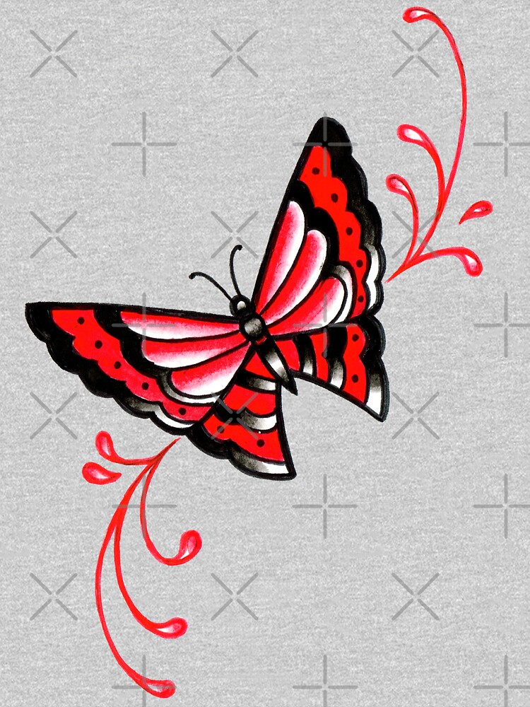  Old School Butterfly  Tattoo  Flash  T shirt by 