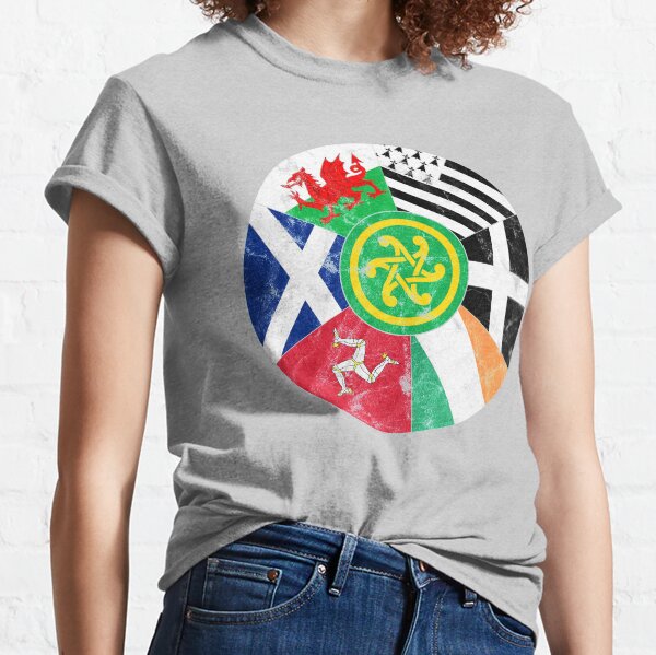 Celtic Nations Flags, Pan Celtic, Wales, Scotland, Ireland, Brittany, Cornwall, Isle of Man Classic T-Shirt