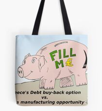 Piggybank business comic strip panel Tote Bag