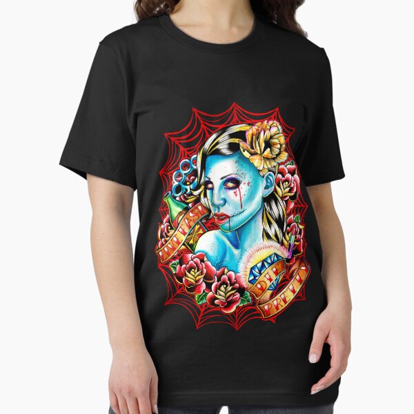 Live Fast Die Pretty Zombie Tattoo Flash Essential T-Shirt