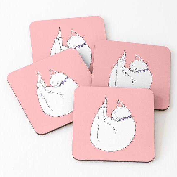 Item preview, white cat, little furry kitty drawing designed and sold by ventumpluviam.