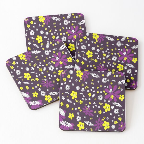 Item preview, purple and yellow Flower pattern designed and sold by Mirnamar.