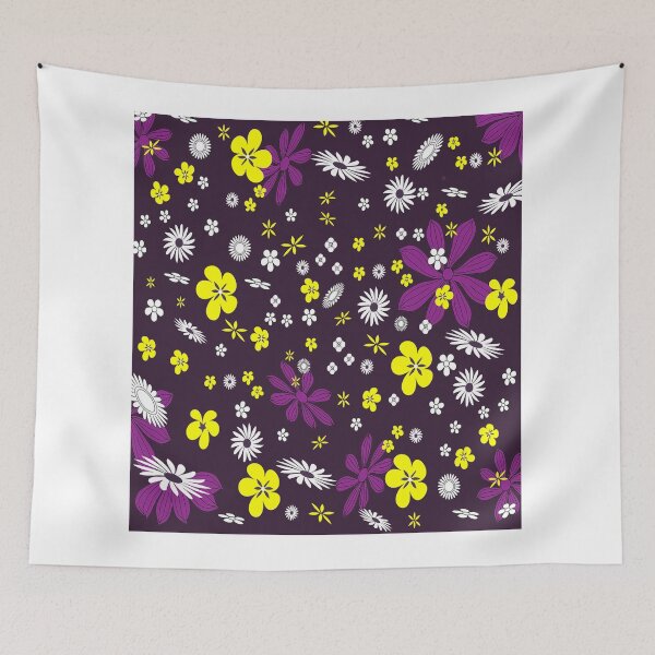 Item preview, purple and yellow Flower pattern designed and sold by Mirnamar.