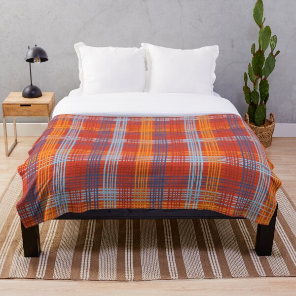 Item preview, Geometric lines in orange and blue pattern designed and sold by Si-Weiya.