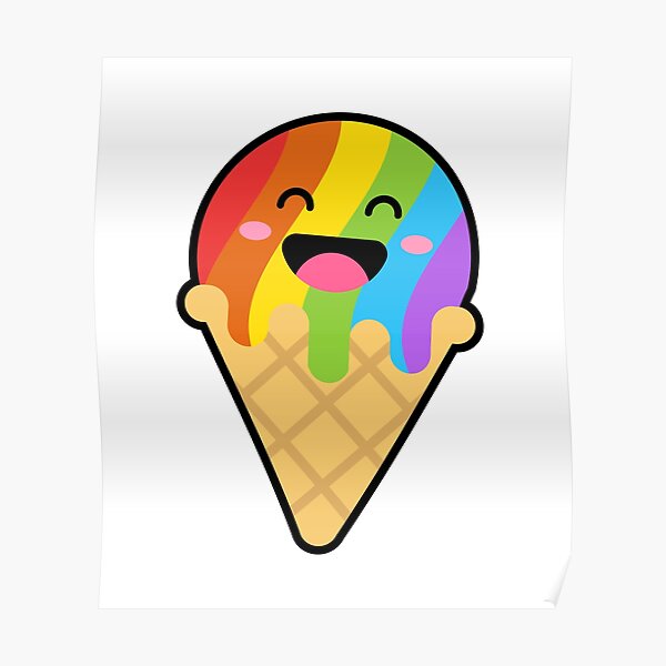 "Ice Cream Gay Pride Rainbow Colors" Poster by xBENx Redbubble