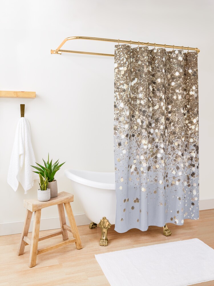 Alternate view of Sparkling Champagne Gold Glitter Glam #1 (Faux Glitter) #shiny #decor #art Shower Curtain
