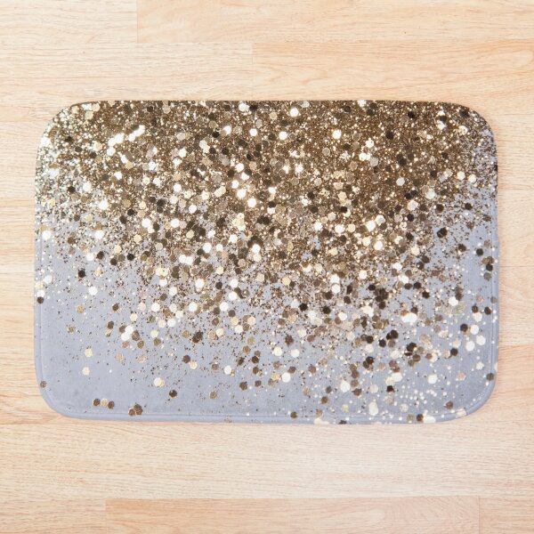 Sparkling Champagne Gold Glitter Glam #1 (Faux Glitter) #shiny #decor #art Bath Mat