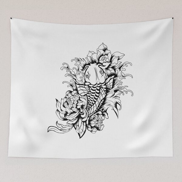 Item preview, Betta Fish Flower Lineart designed and sold by Marciano Graphic.