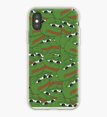 PEPE ALLOVER PATTERN SAD FROG MEME iPhone-Hülle & Cover