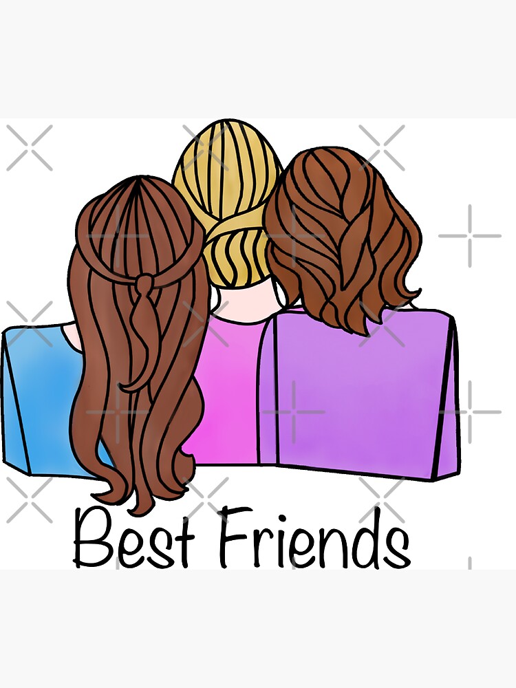 Best Friends Forever Drawing Friendship Clip Art - 3 Best Friend Drawing -  Free Transparent PNG Clipart Images Download