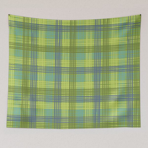 Item preview, Geometric lines in green and blue pattern designed and sold by Si-Weiya.
