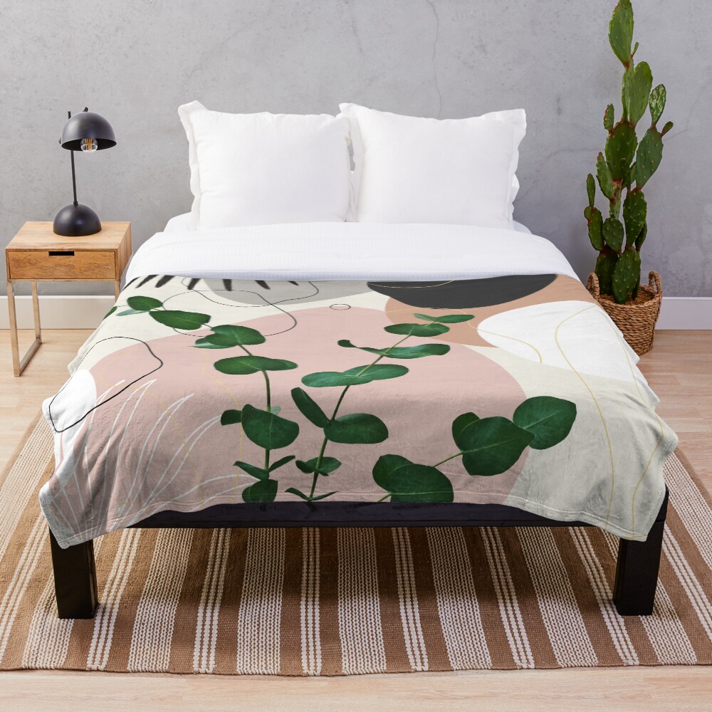 Eucalyptus Fan Palm Finesse #1 #tropical #decor #art Throw Blanket
