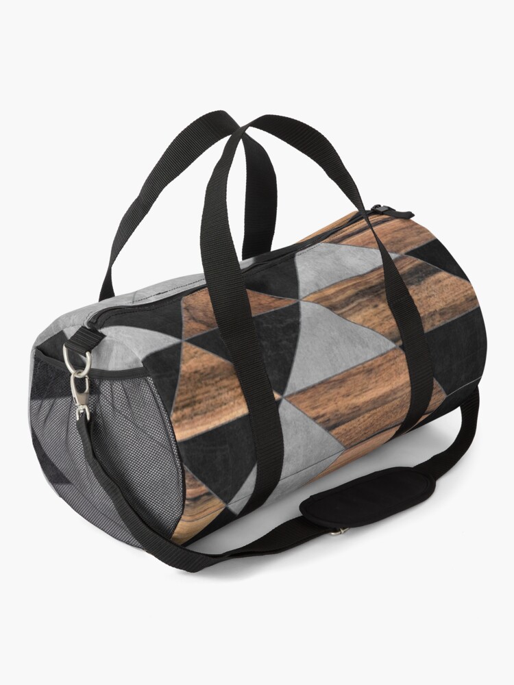 Alternate view of Urban Tribal Pattern No.10 - Aztec - Concrete and Wood Duffle Bag