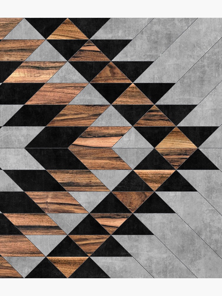 Urban Tribal Pattern No.10 - Aztec - Concrete and Wood by ZoltanRatko