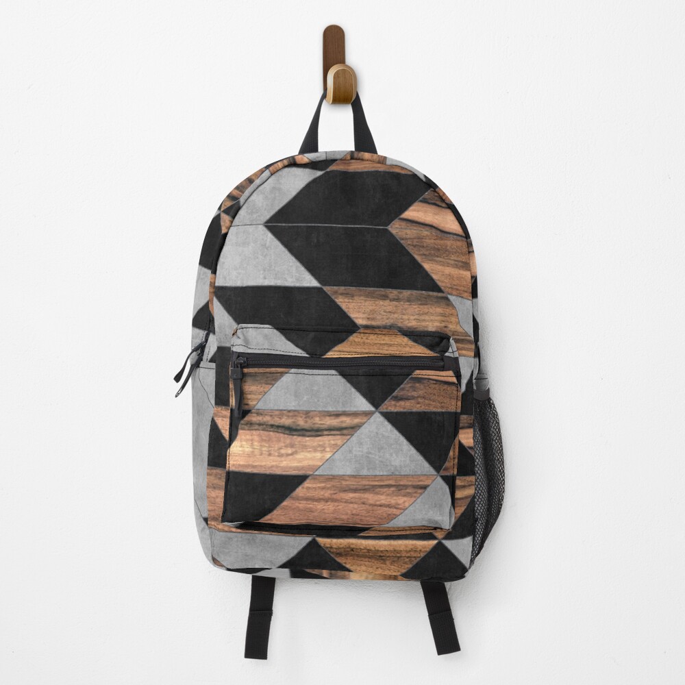 Urban Tribal Pattern No.10 - Aztec - Concrete and Wood Backpack