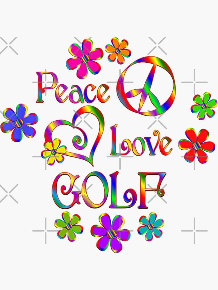 “Peace Love Golf " Sticker by DaireShitrig | Redbubble