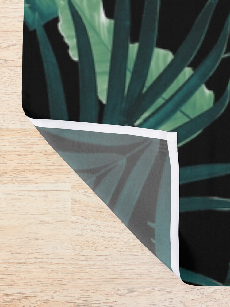 Alternate view of Tropical Jungle Night Leaves Pattern #1 (2020 Edition) #tropical #decor #art Shower Curtain