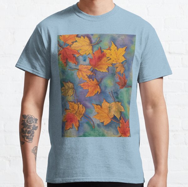 Fire Leaves Watercolor Classic T-Shirt