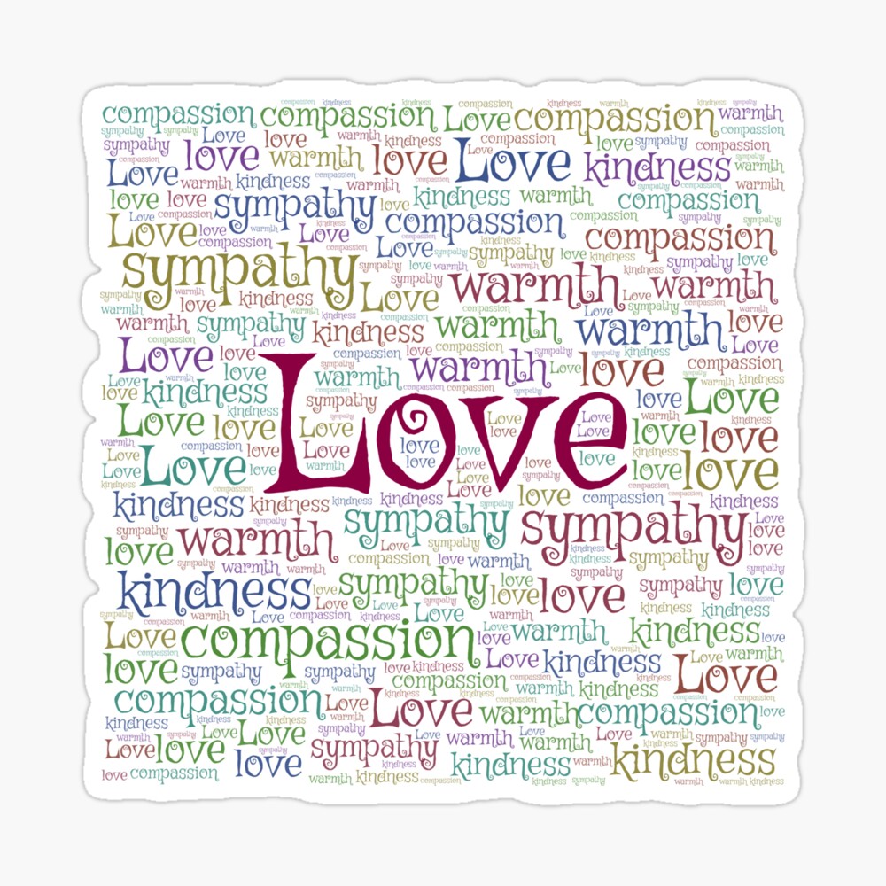 Love Compassion Warmth Kindness Sympathy Type Art Word Cloud Art Poster By Trendfore Redbubble