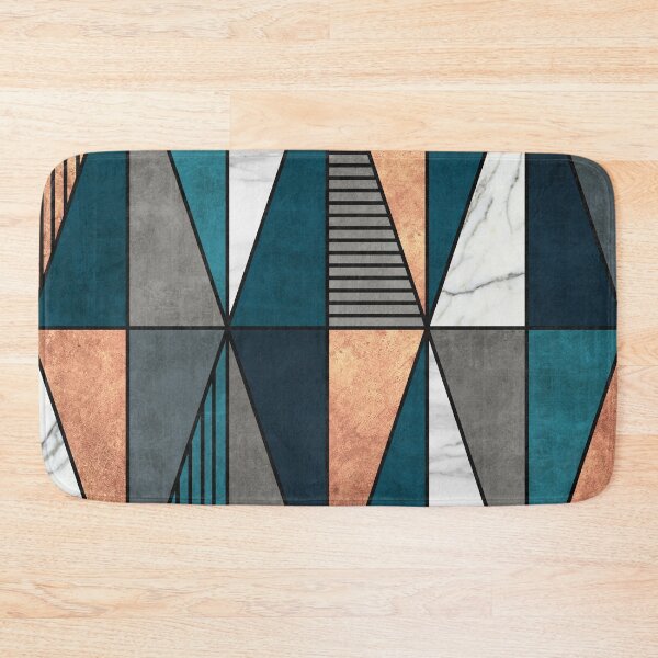 Item preview, Copper, Marble and Concrete Triangles with Blue designed and sold by Zoltan Ratko.