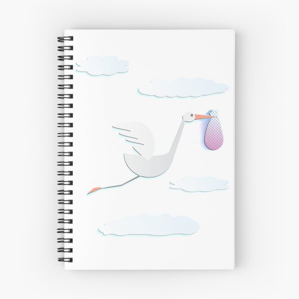 Item preview, Cartoon stork flying with bag in cartoon clouds designed and sold by Maks08.