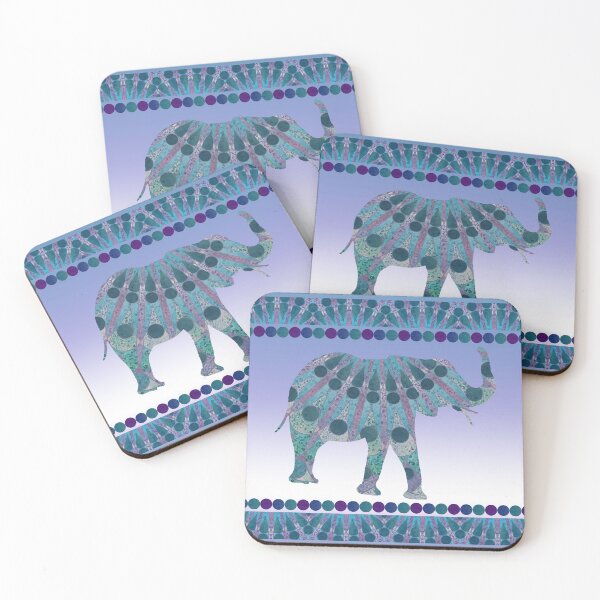 Item preview, Solitary Mandela Elephant in Blues designed and sold by WatersEdgeGal.