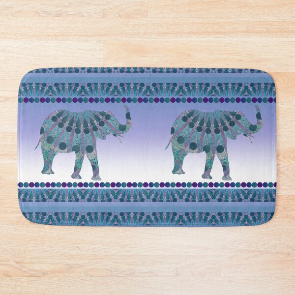 Item preview, Solitary Mandela Elephant in Blues designed and sold by WatersEdgeGal.