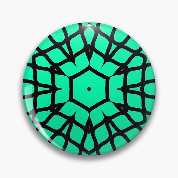 Item preview, Origami Blossom - Simple Abstract Mandala Pattern | Black and Turquoise designed and sold by Dator-Abstracts.