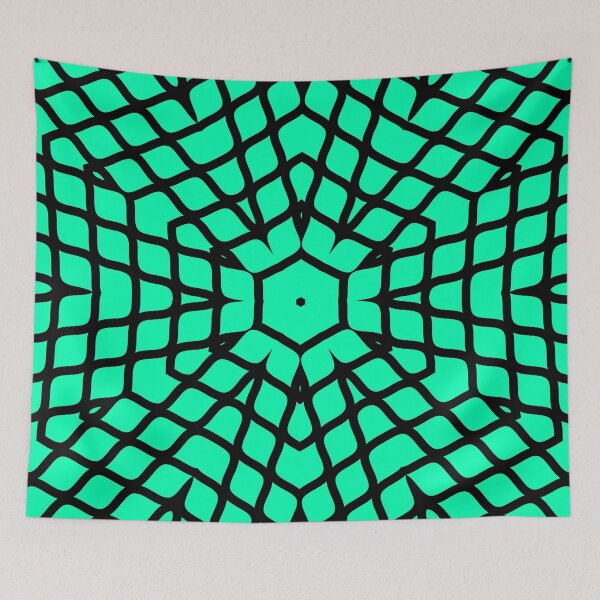 Item preview, Origami Blossom - Simple Abstract Mandala Pattern | Black and Turquoise designed and sold by Dator-Abstracts.