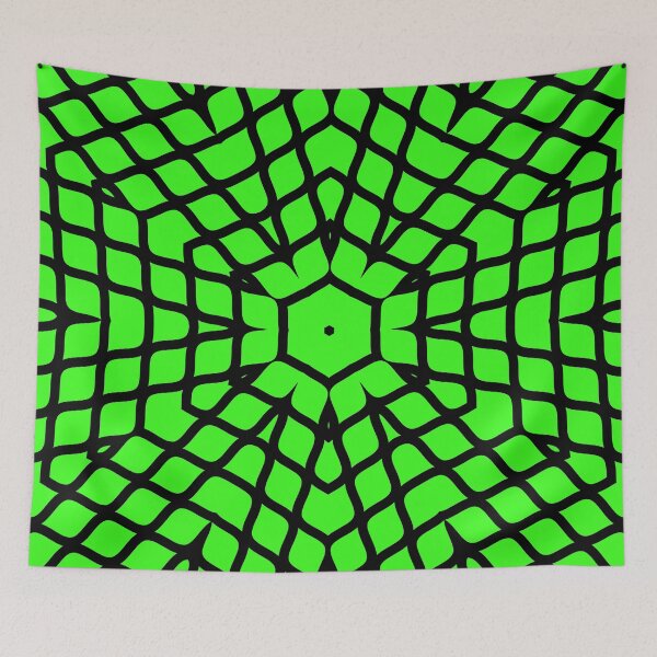 Item preview, Origami Blossom - Simple Abstract Mandala Pattern | Black and Neon Green designed and sold by Dator-Abstracts.