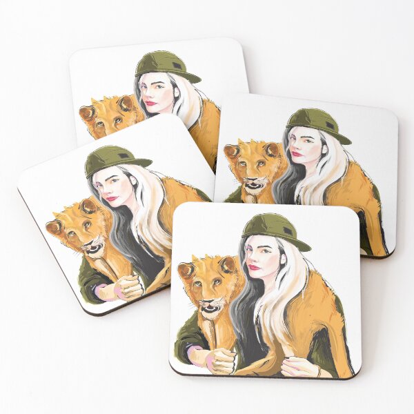 Item preview, Leo horoscope girl with a lion cub designed and sold by WULFLAND ARTS.