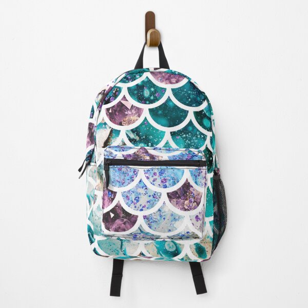 Item preview, Poem of the Ocean teal and gems mermaid scales pattern designed and sold by cadinera.
