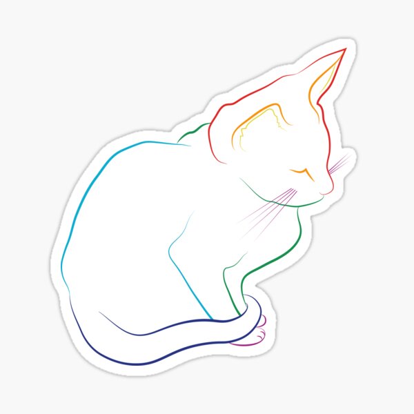 If I fit, I sit - Rainbow Edition - White Sticker