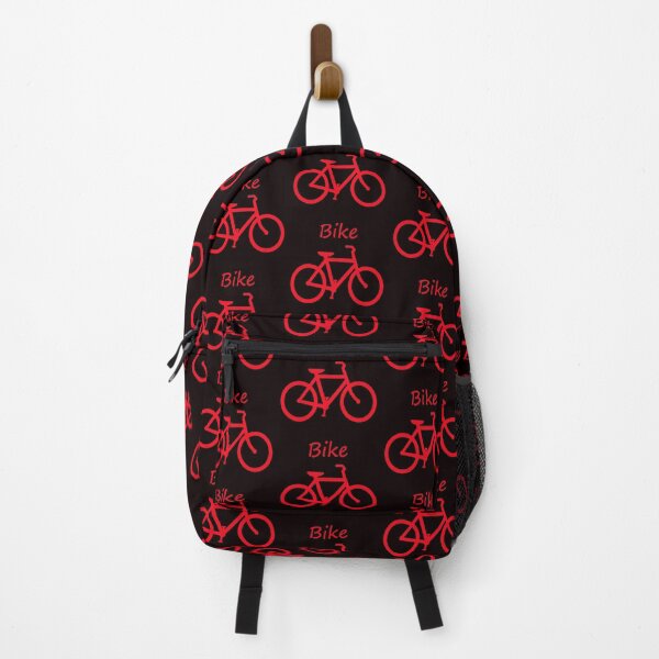 Red Bicycle Fitness Graphic Pattern Print Backpack