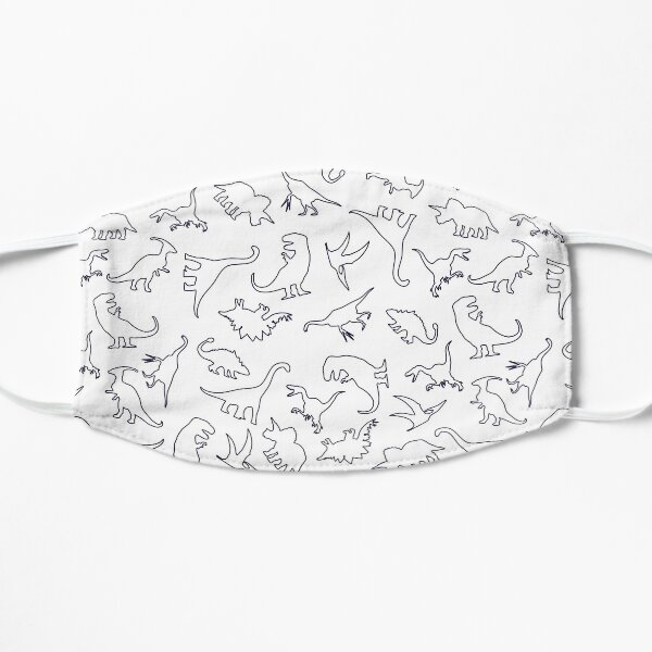 Dinosaur Pattern Outline (Dark Outline) Flat Mask