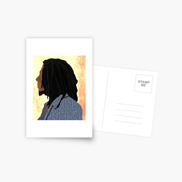 Silhouette de Bob Marley avec textures Carte postale