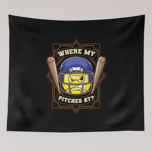 Item preview, Baseball / Softball Pun: Where My Pitches At? for the Baseball or Softball Fan designed and sold by friendlyspoon.