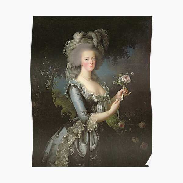 Elisabeth Louise Vigee - Lebrun - Marie Antoinette (1755 ) With A Rose Poster