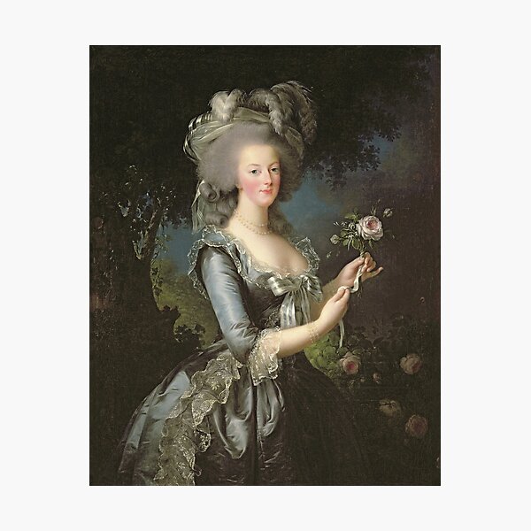 Elisabeth Louise Vigee - Lebrun - Marie Antoinette (1755 ) With A Rose Photographic Print