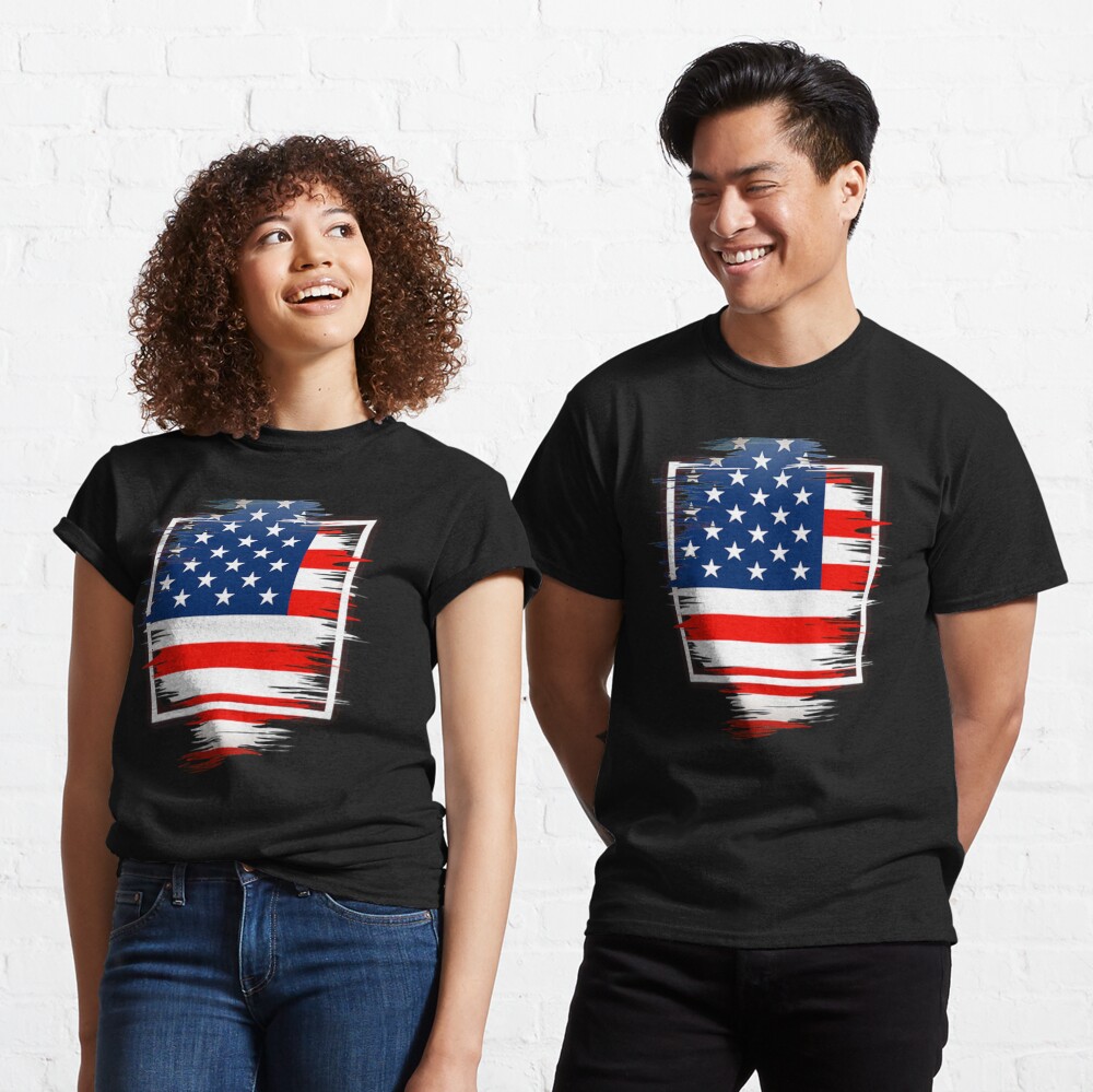 Discover 4th July American flag- Independent day T-shirt classique