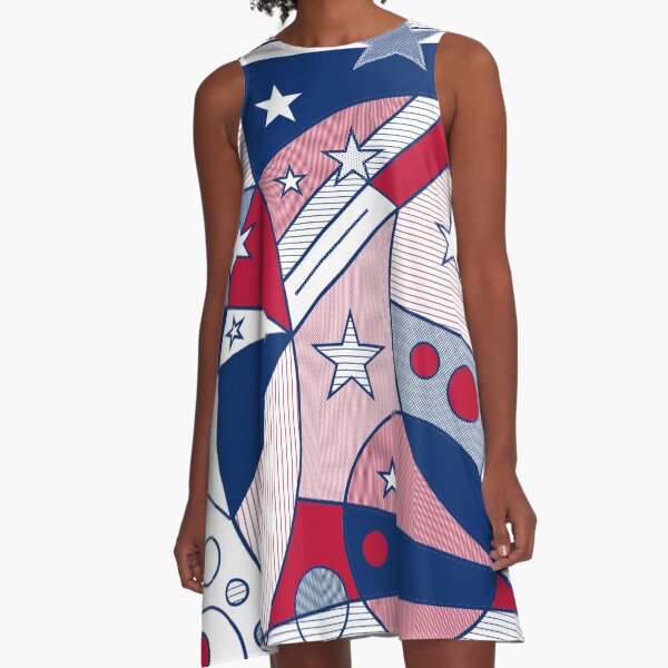 Circles Stripes & Stars A-Line Dress
