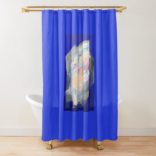 Peace dove on blue Shower Curtain