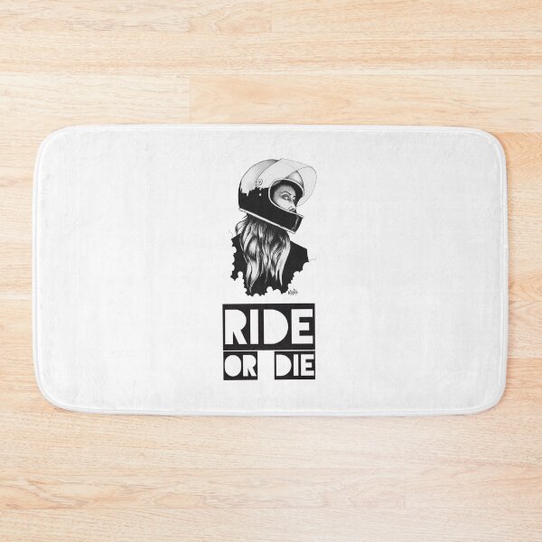 Item preview, Ride Or Die - Biker girl with motorcycle helmet and flowing hair designed and sold by Mishfit.
